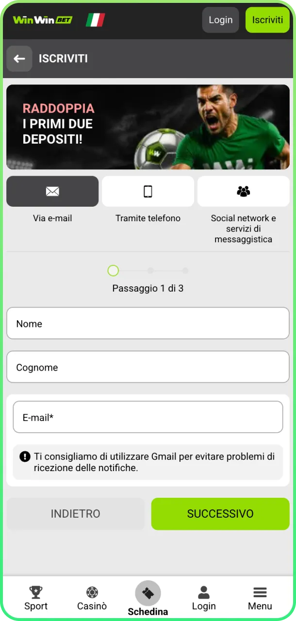 Registra conto e inizia a scommettere cricket su WinWin.